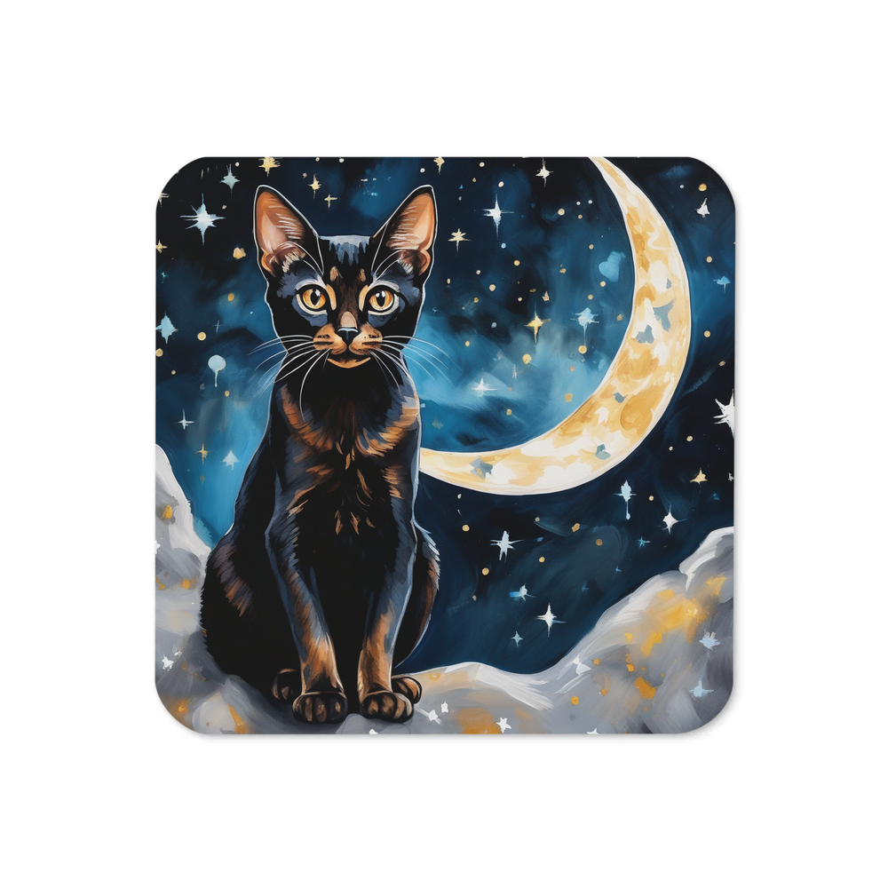 PugMug Custom Black Abyssinian Cat Coaster