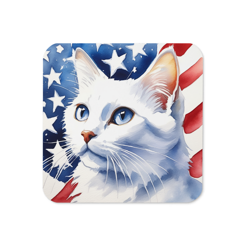 PugMug Custom White Companion Cat Coaster