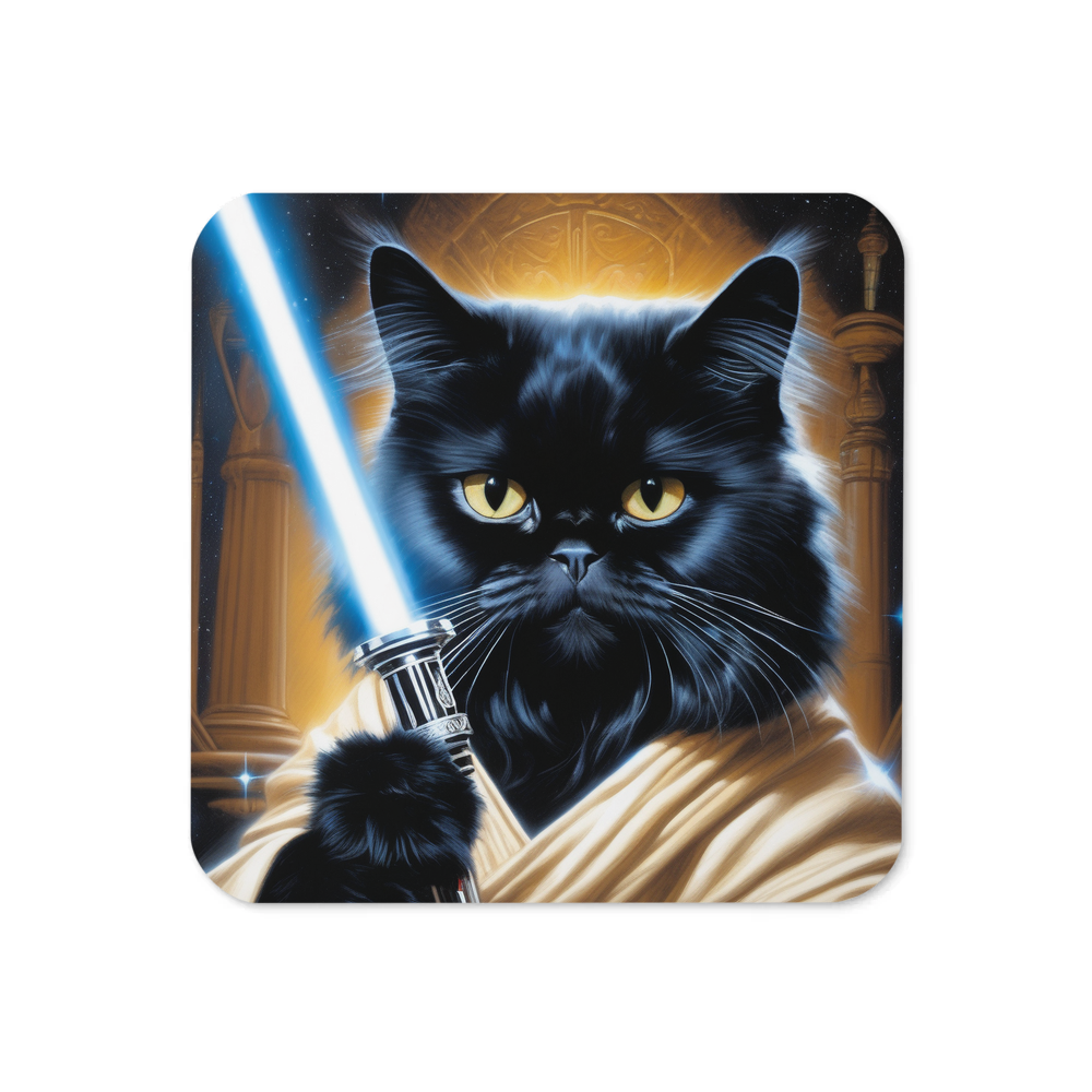 PugMug Custom Black Persian Cat Coaster