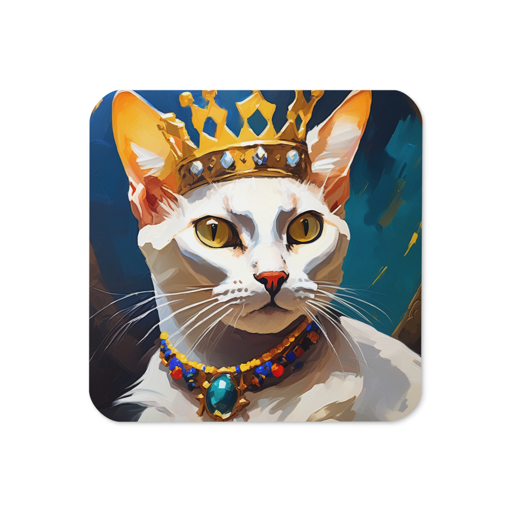 PugMug Custom White Abyssinian Cat Coaster