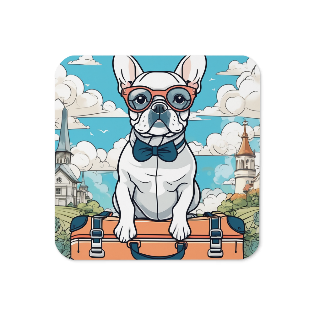 PugMug Custom White French Bulldog Coaster
