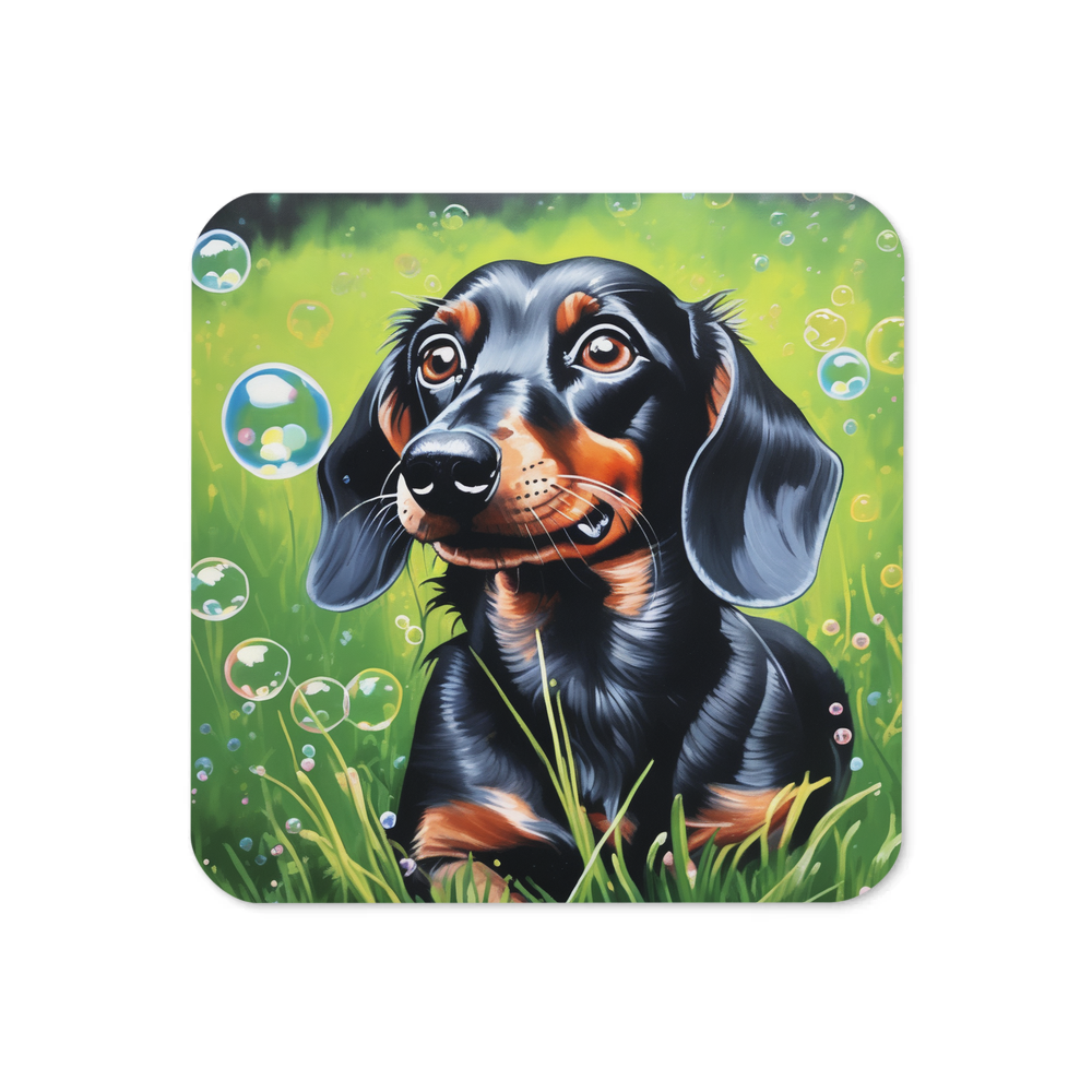 PugMug Custom Black Dachshund Coaster