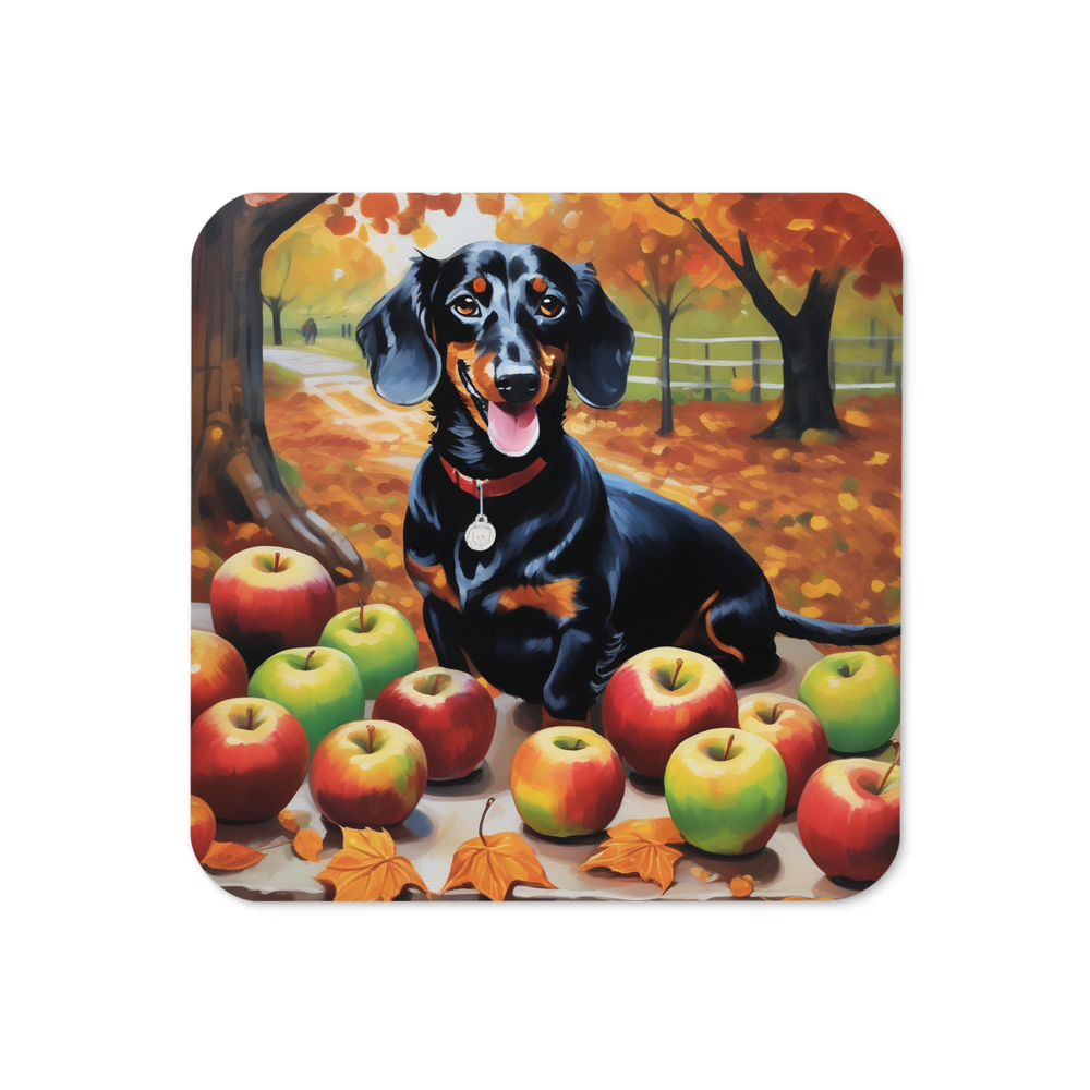 PugMug Custom Black Dachshund Coaster