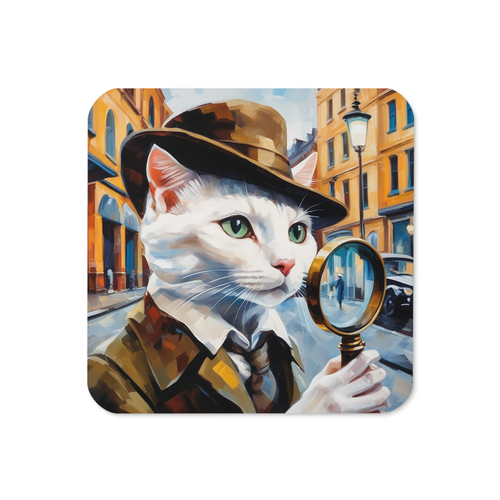 PugMug Custom White Companion Cat Coaster