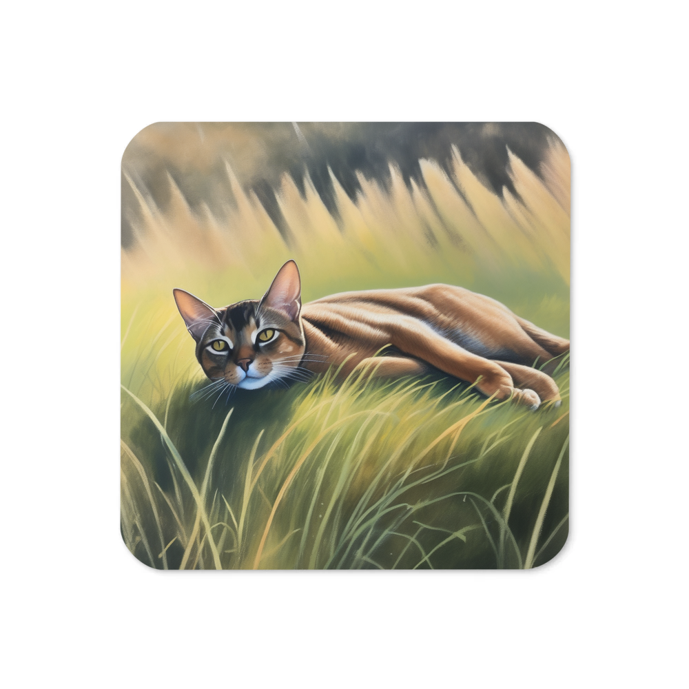 PugMug Custom Tabby Abyssinian Cat Coaster