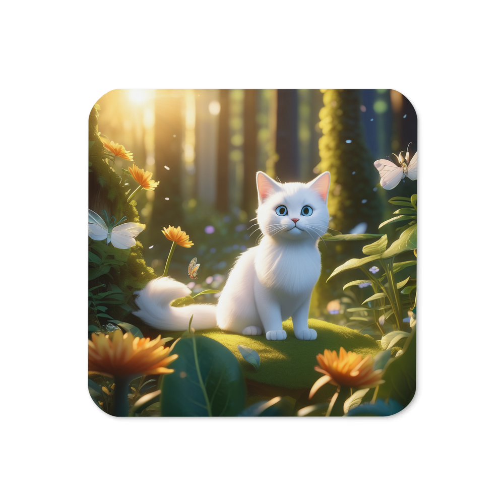 PugMug Custom White Exotic Cat Coaster