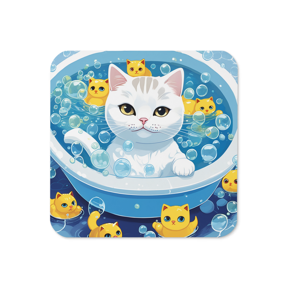 PugMug Custom White British Shorthair Cat Coaster