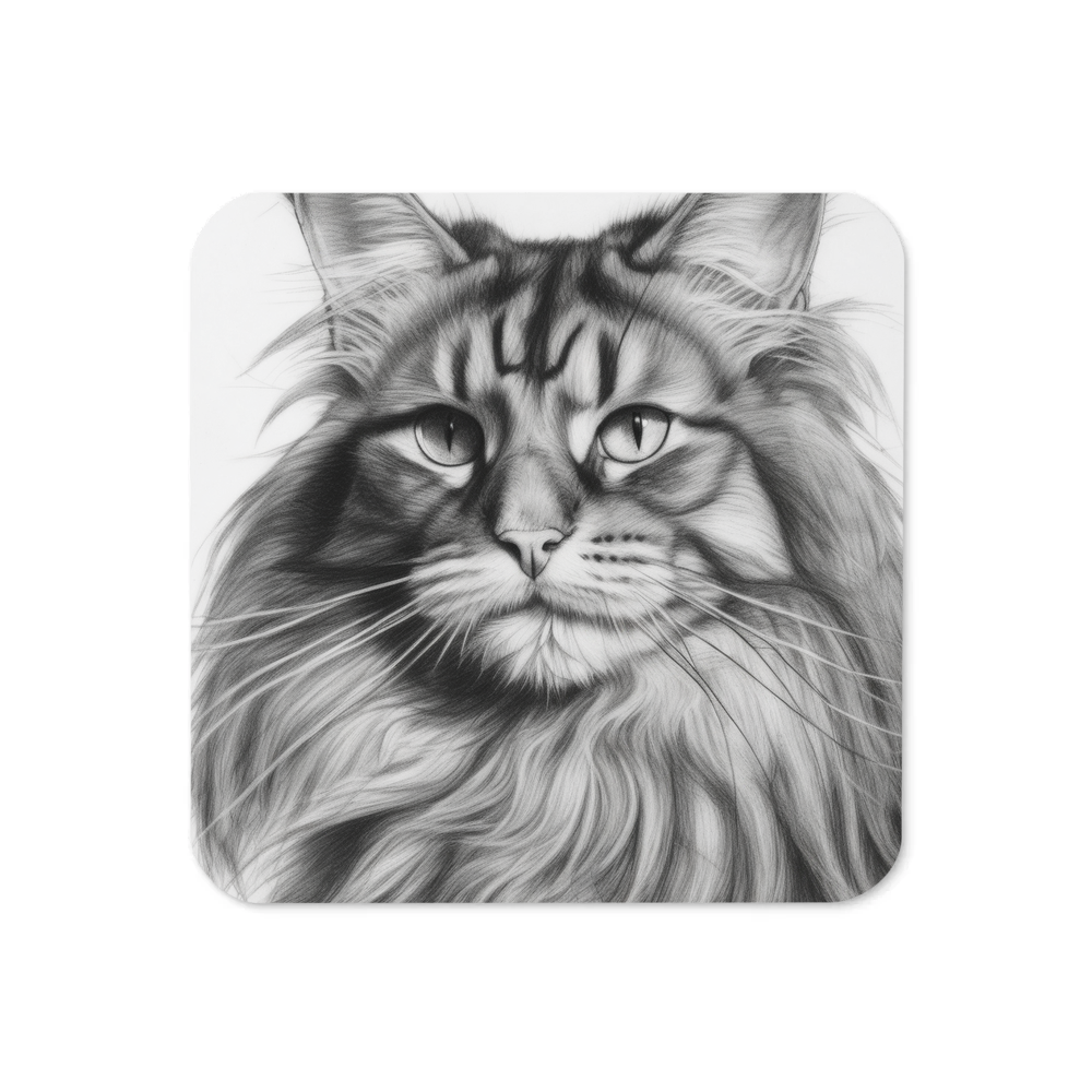 PugMug Custom Tabby Maine Coon Cat Coaster