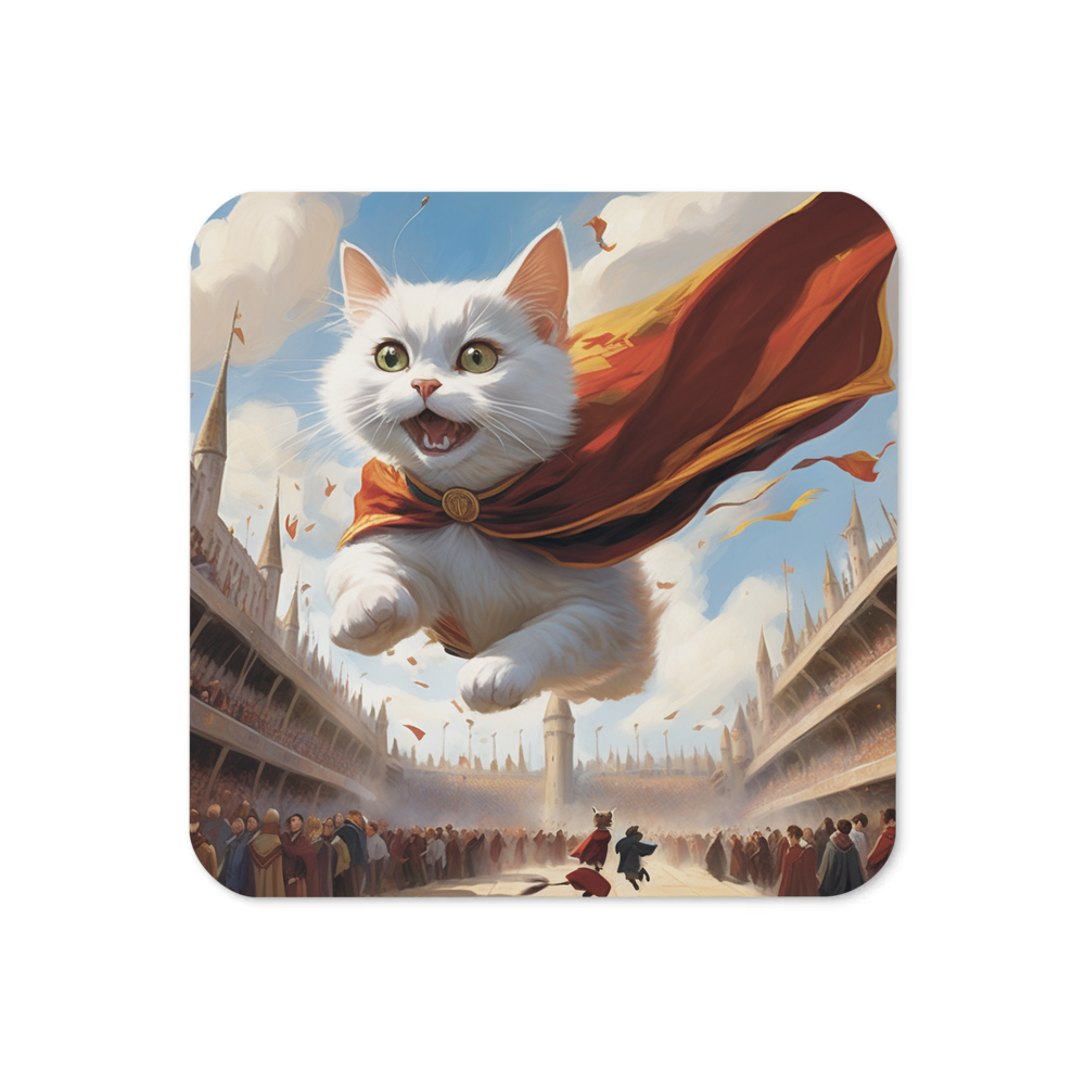 PugMug Custom White Companion Cat Coaster