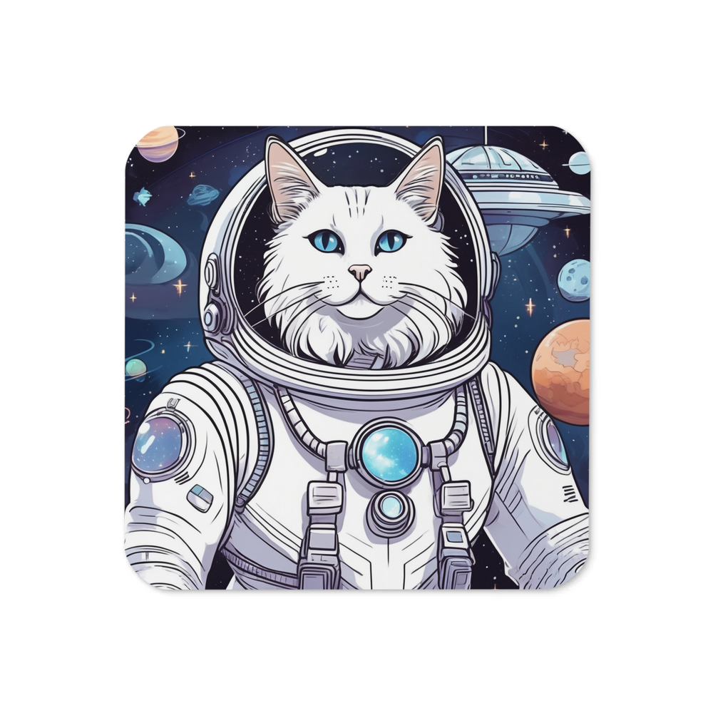 PugMug Custom White Companion Cat Coaster