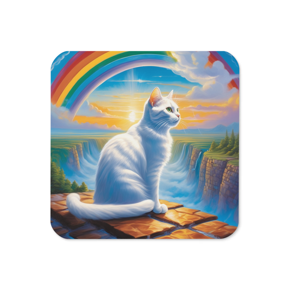 PugMug Custom White Companion Cat Coaster