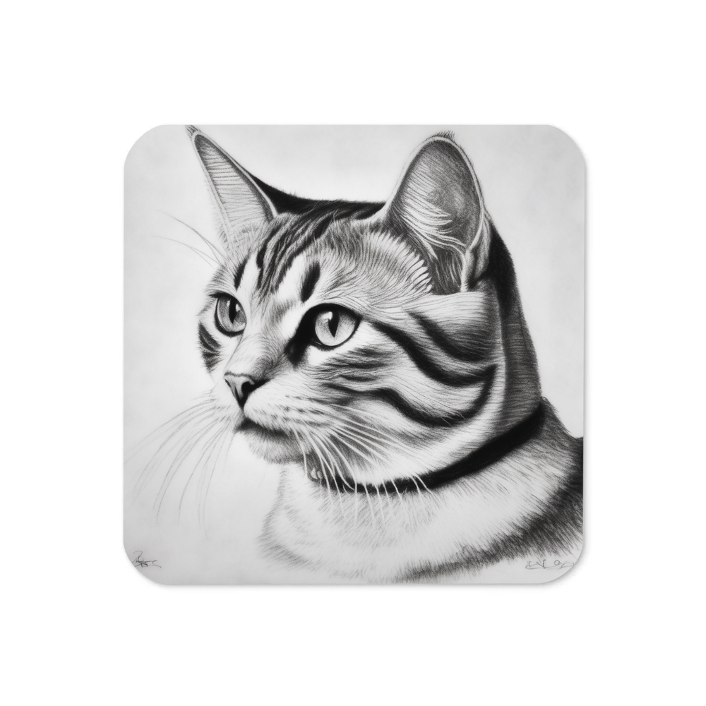 PugMug Custom White American Shorthair Cat Coaster