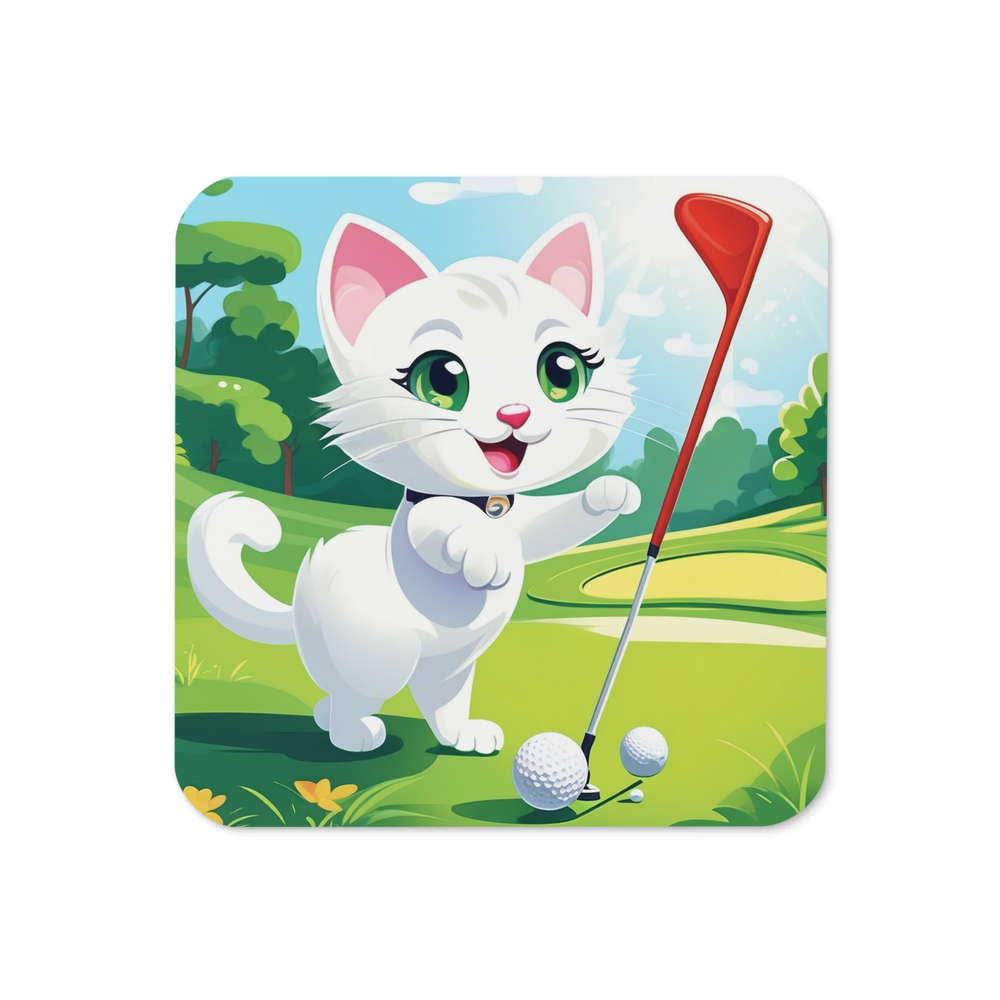 PugMug Custom White Companion Cat Coaster