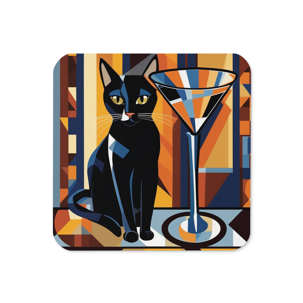 PugMug Custom Black Exotic Cat Coaster