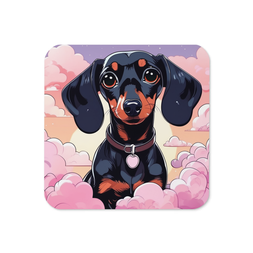PugMug Custom Black Dachshund Coaster