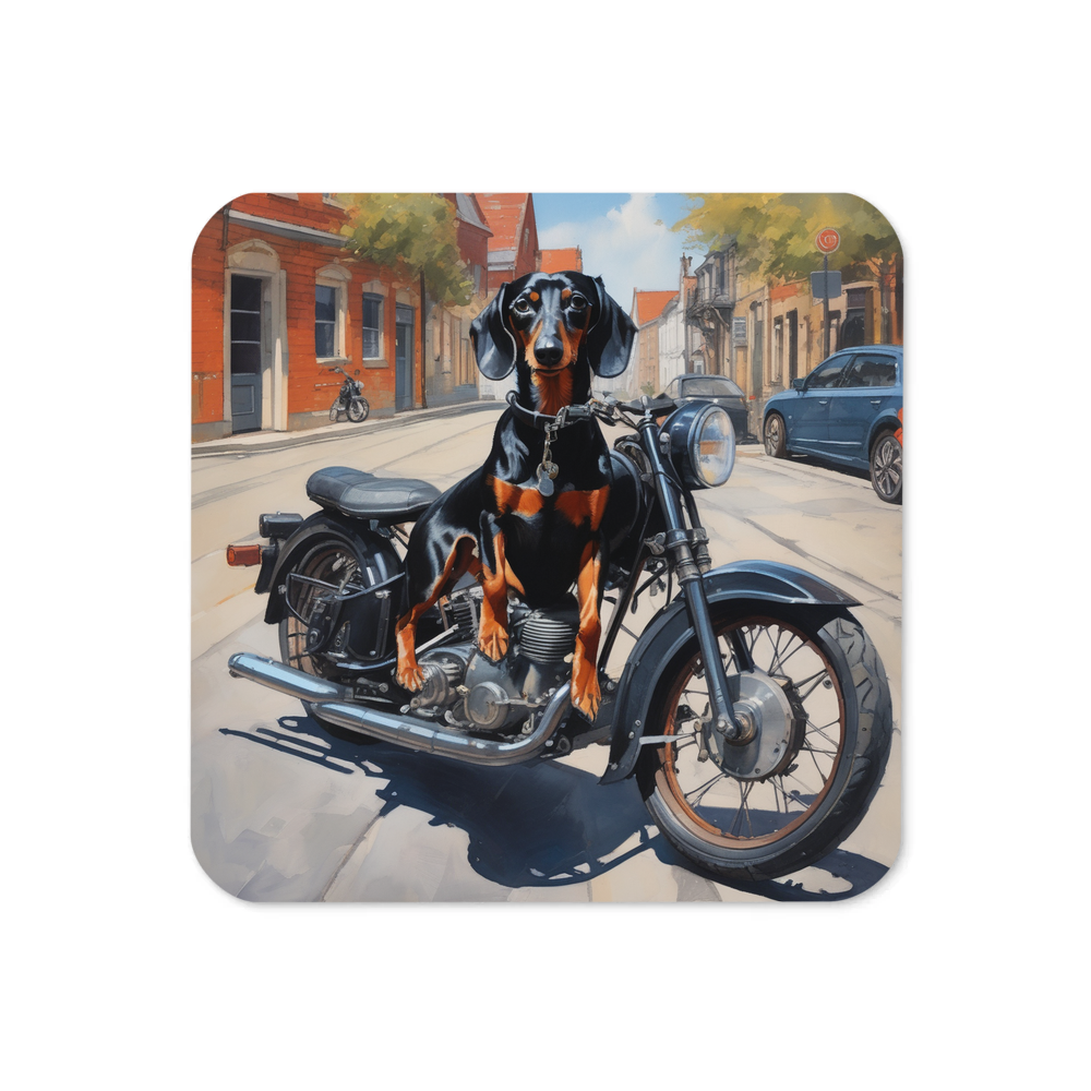 PugMug Custom Black Dachshund Coaster