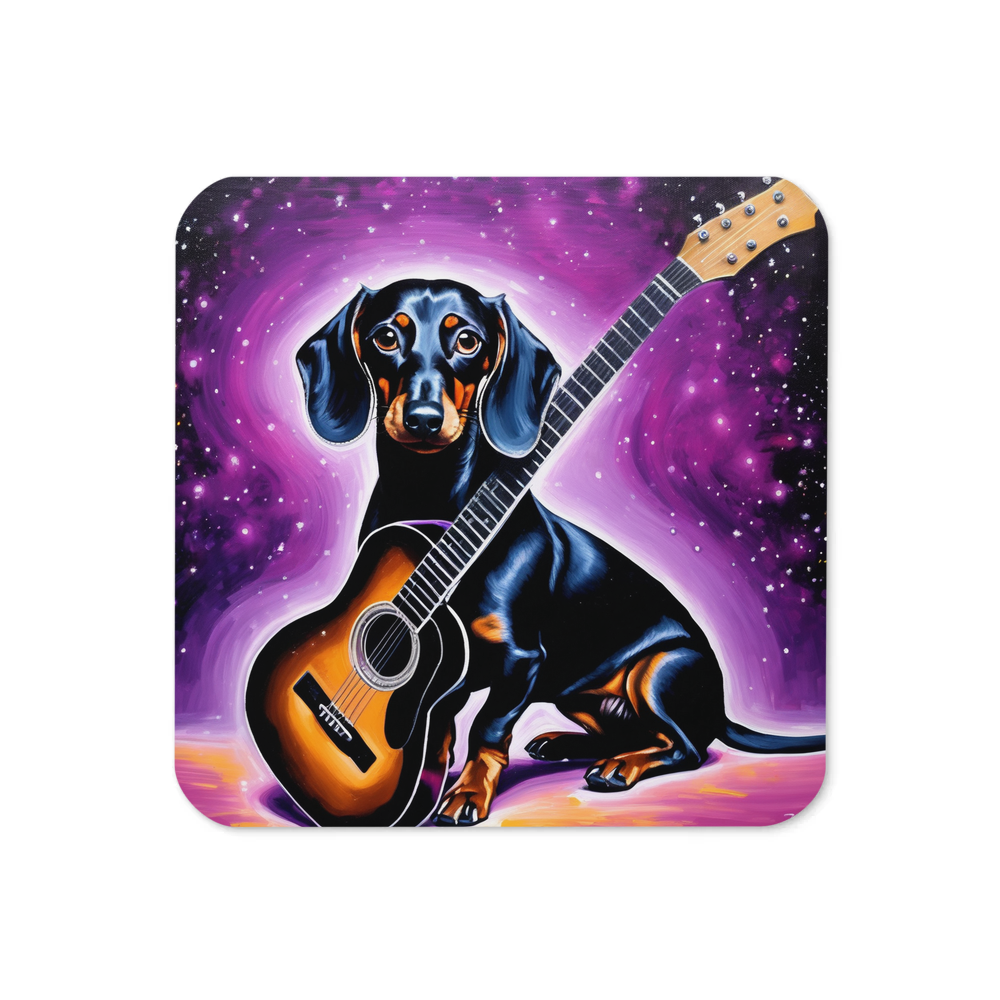 PugMug Custom Black Dachshund Coaster