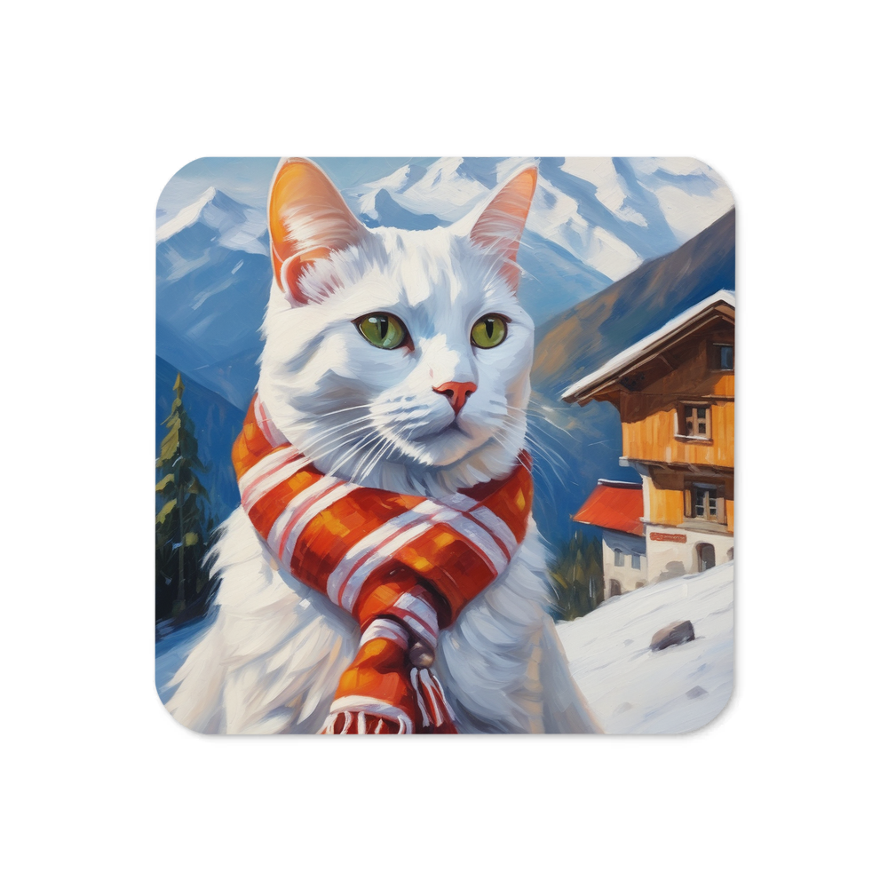 PugMug Custom White Companion Cat Coaster