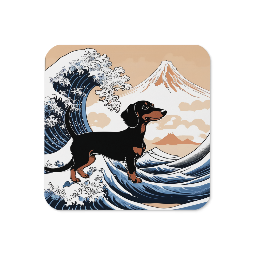 PugMug Custom Black Dachshund Coaster