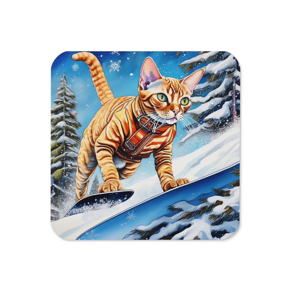 PugMug Custom Tabby Devon Rex Cat Coaster