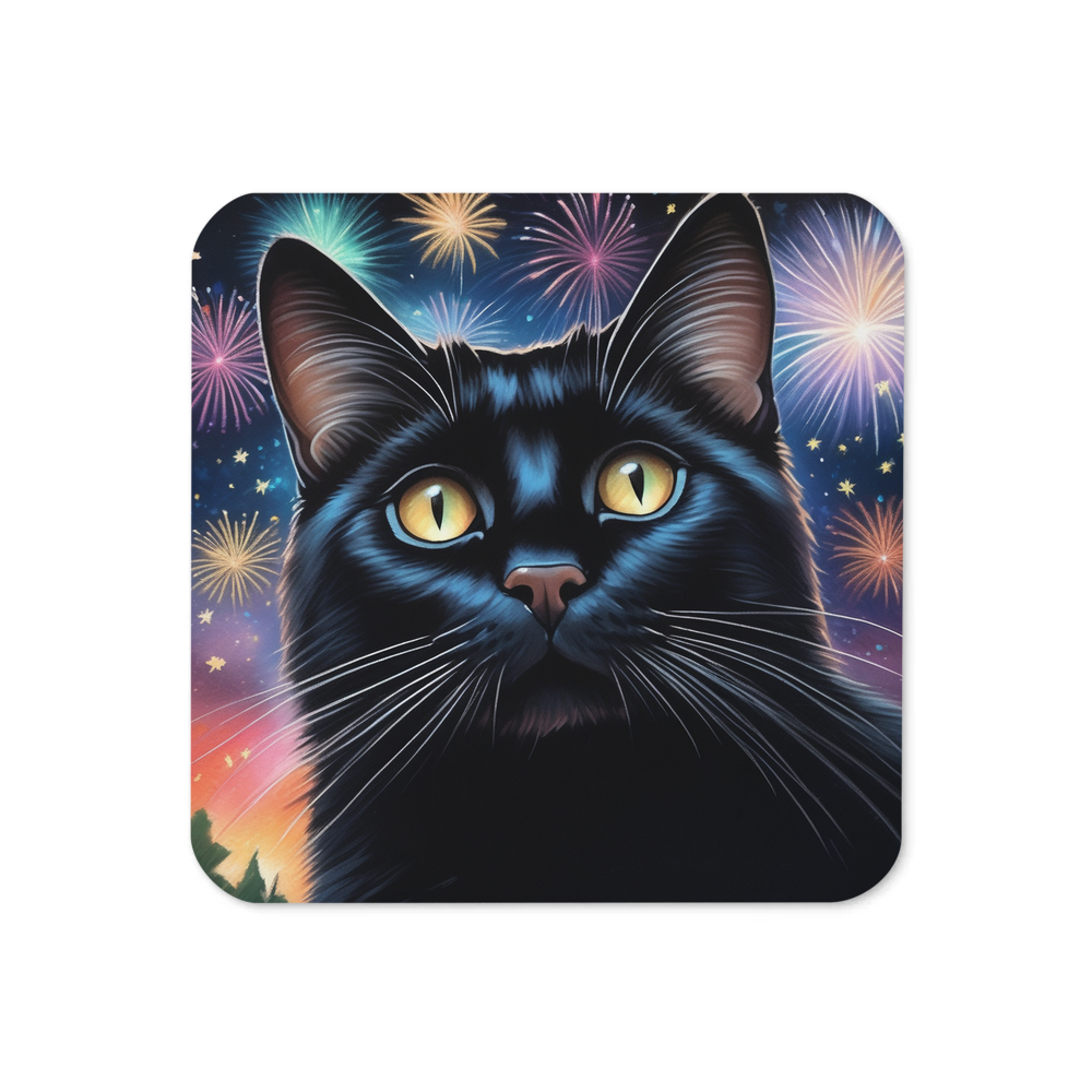PugMug Custom Black Companion Cat Coaster