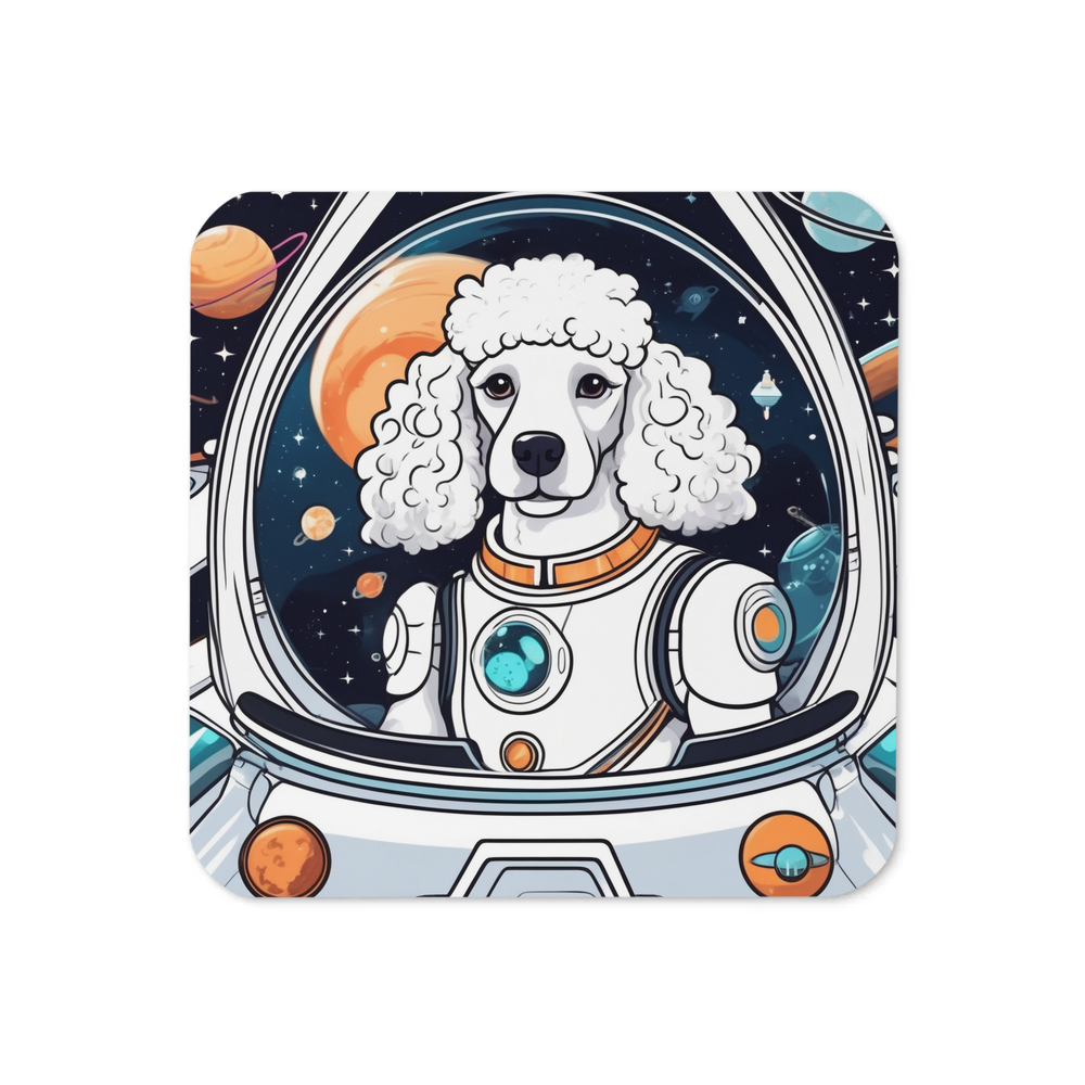 PugMug Custom White Poodle Coaster