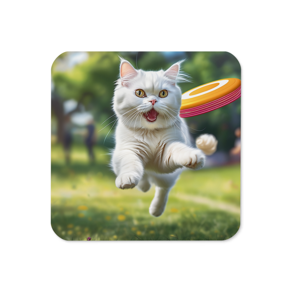 PugMug Custom White Persian Cat Coaster