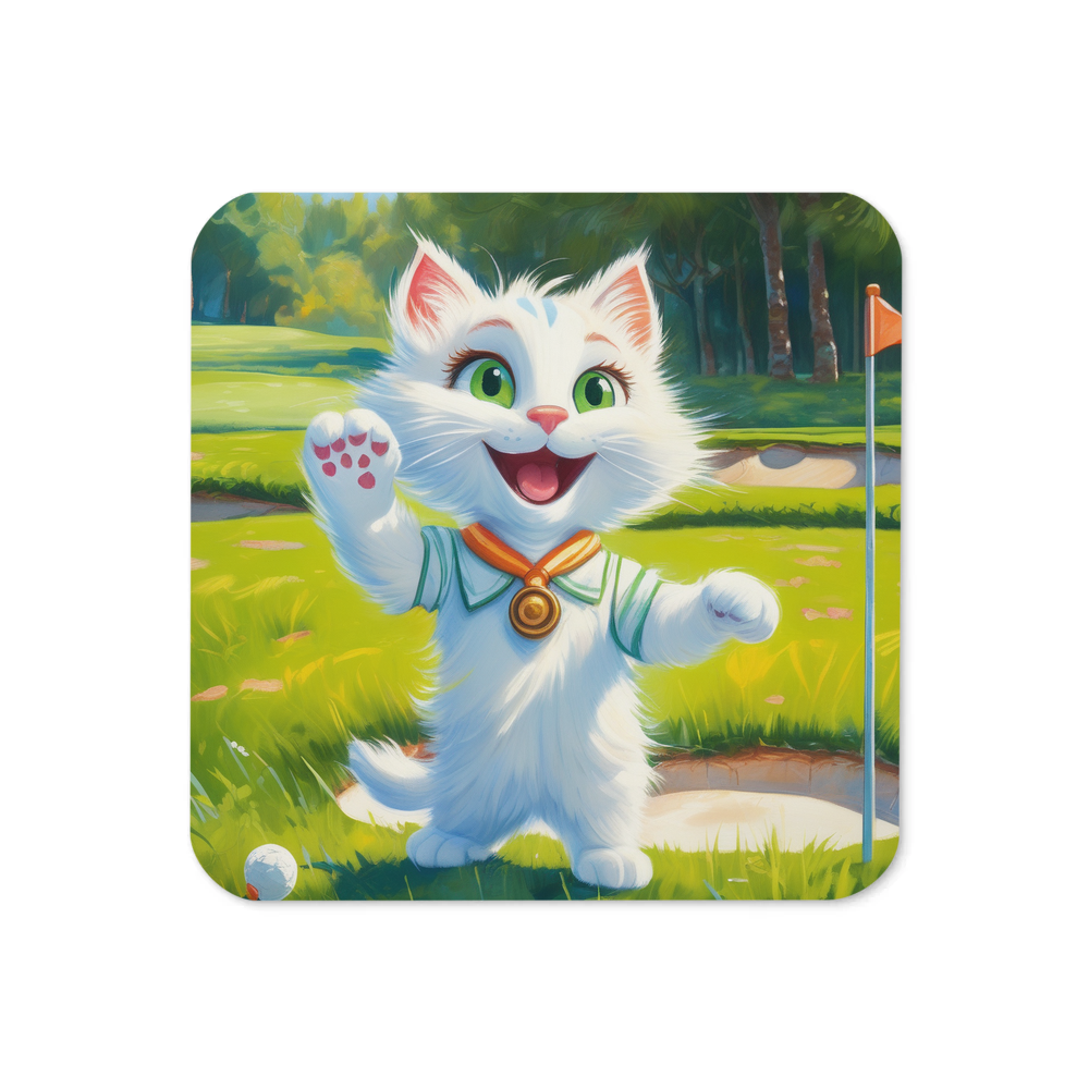 PugMug Custom White Companion Cat Coaster