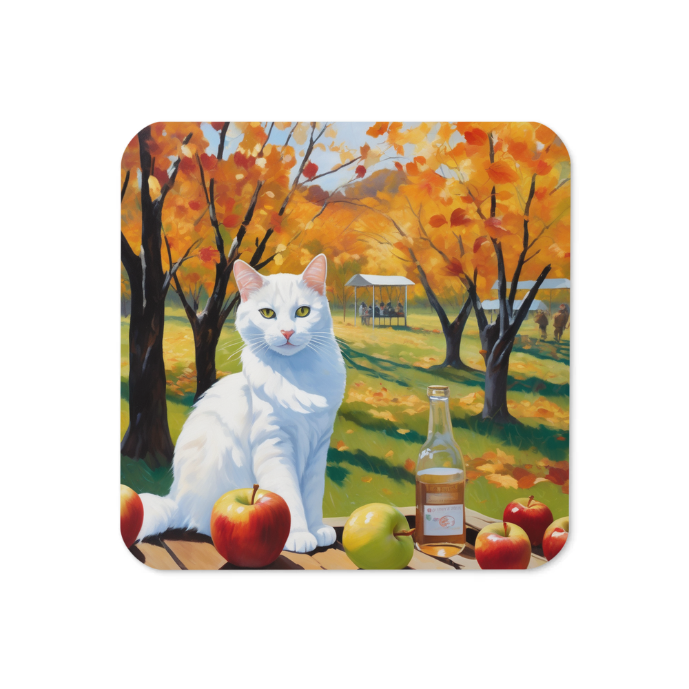 PugMug Custom White Companion Cat Coaster
