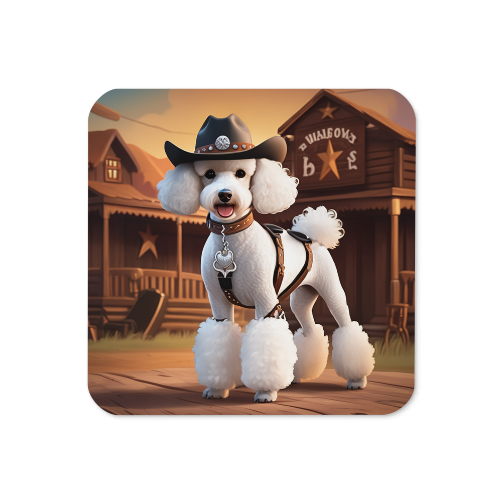 PugMug Custom White Poodle Coaster