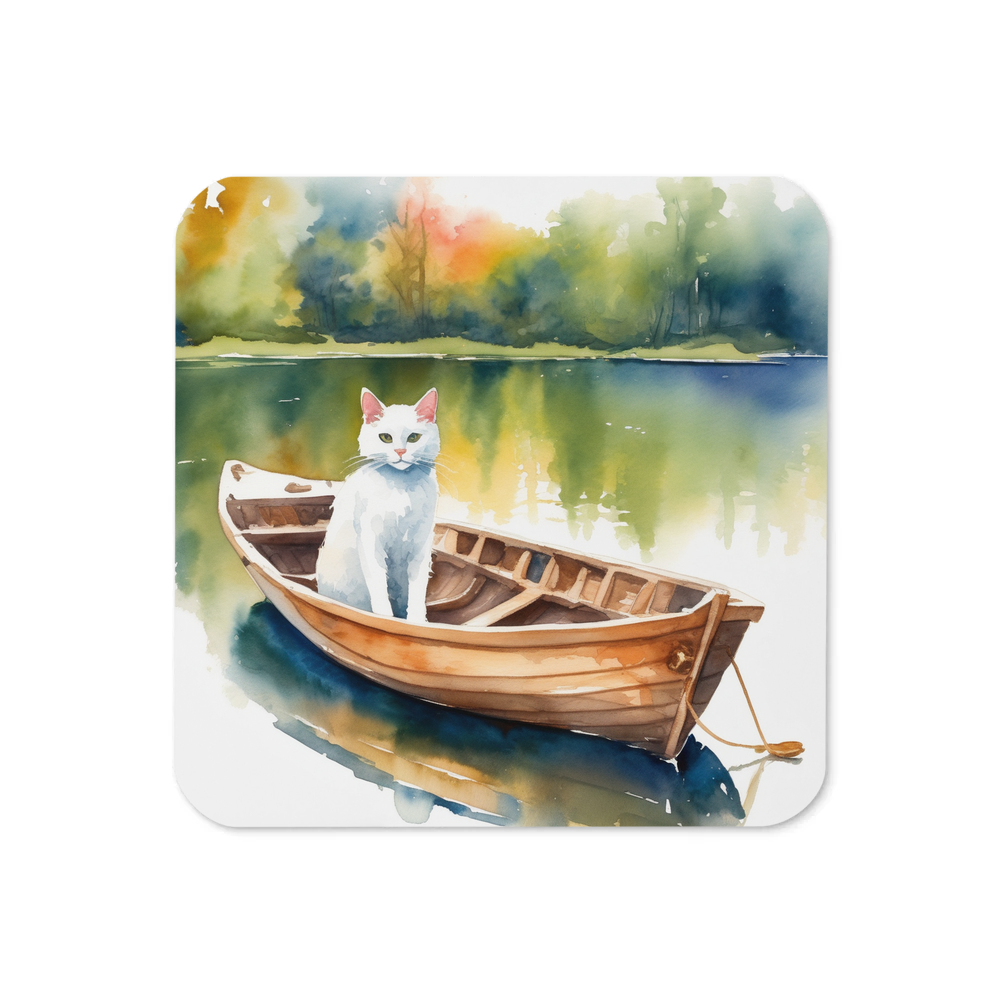 PugMug Custom White Companion Cat Coaster