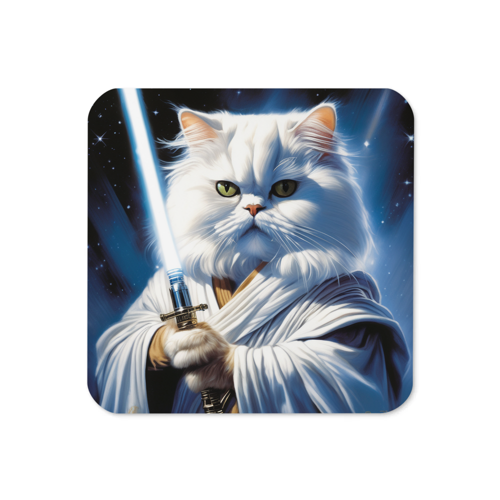 PugMug Custom White Persian Cat Coaster