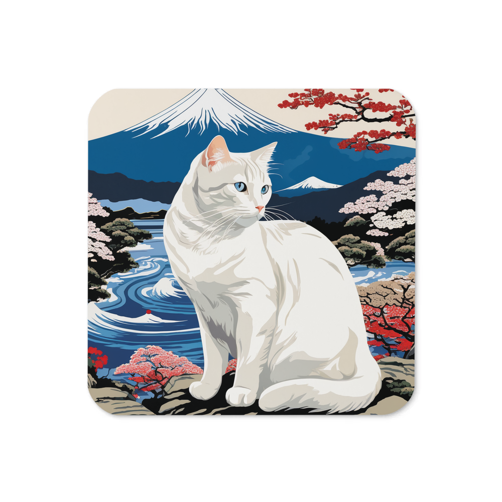 PugMug Custom White Companion Cat Coaster