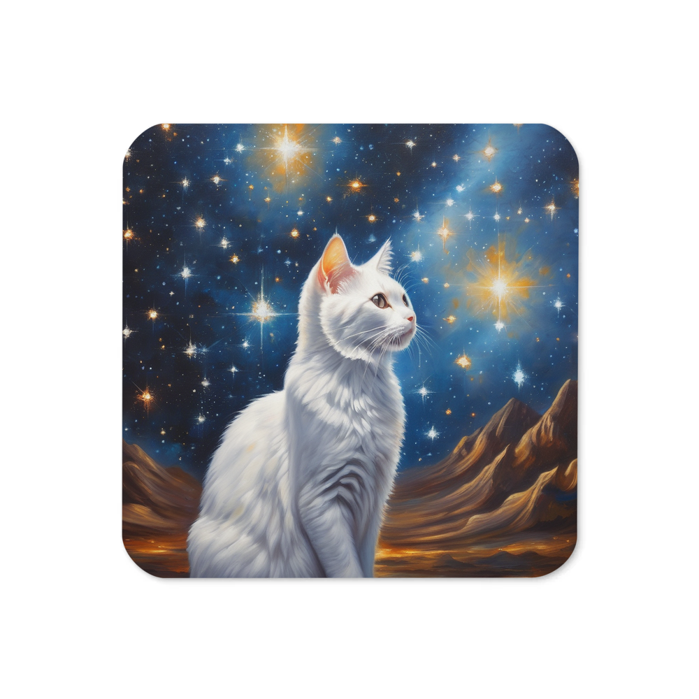 PugMug Custom White Companion Cat Coaster