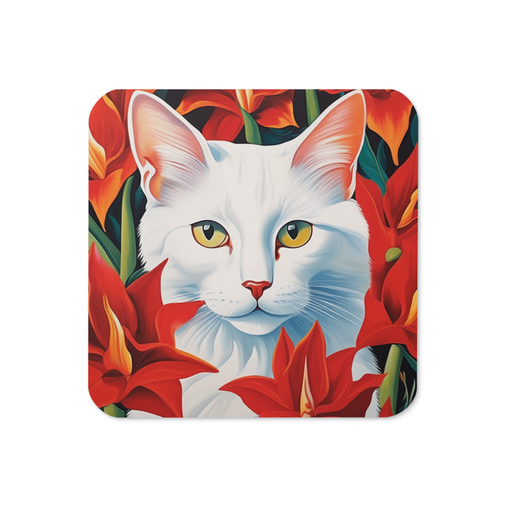 PugMug Custom White Companion Cat Coaster
