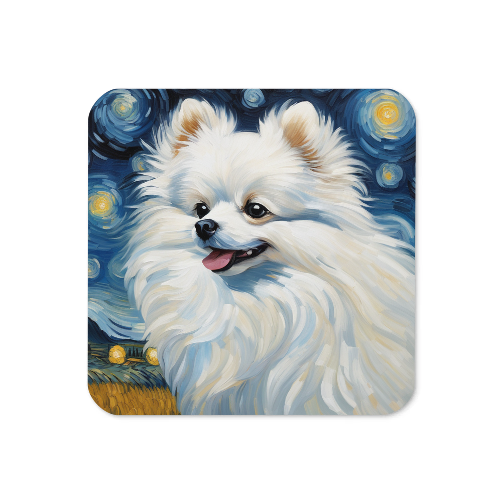 PugMug Custom White Pomeranian Coaster
