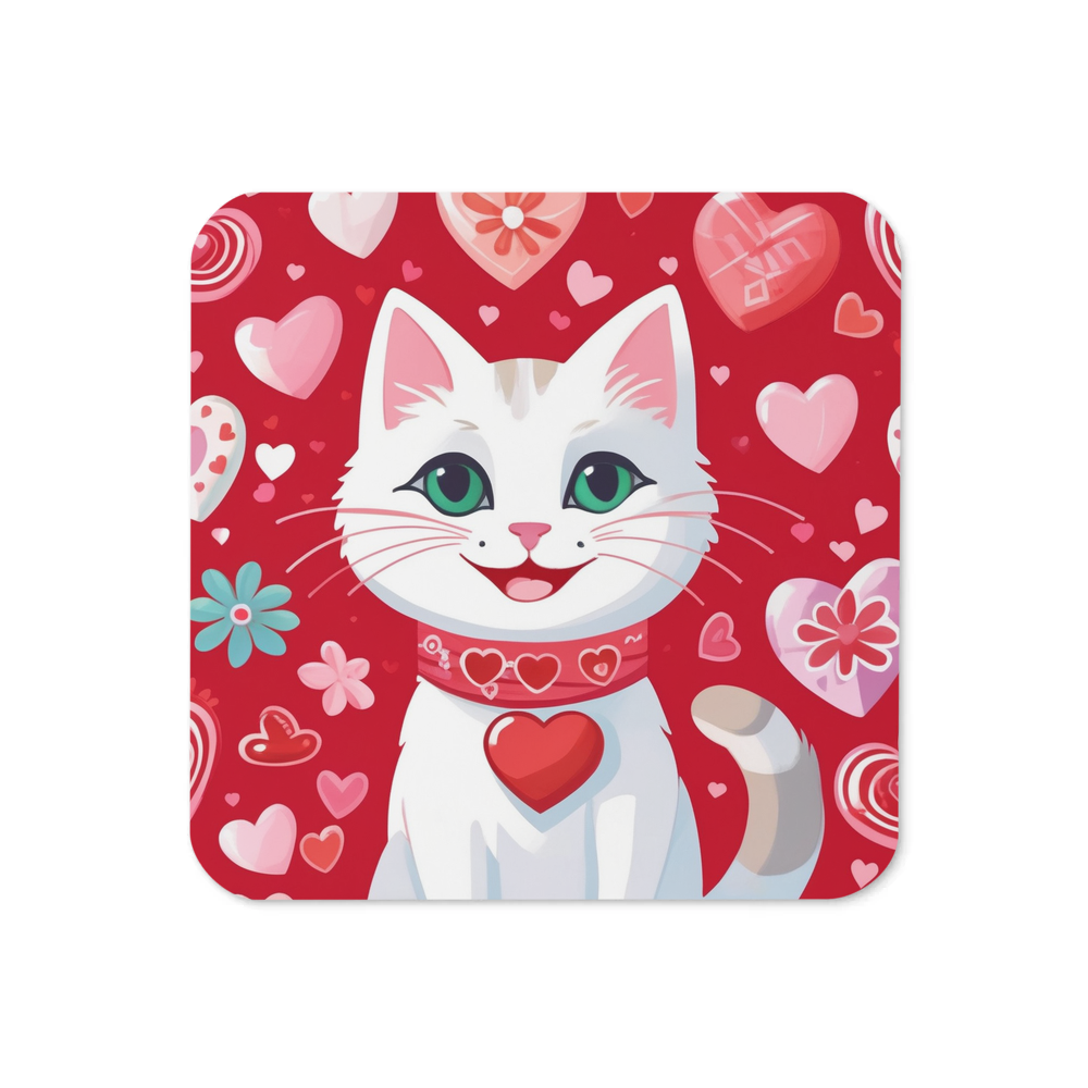 PugMug Custom White Companion Cat Coaster
