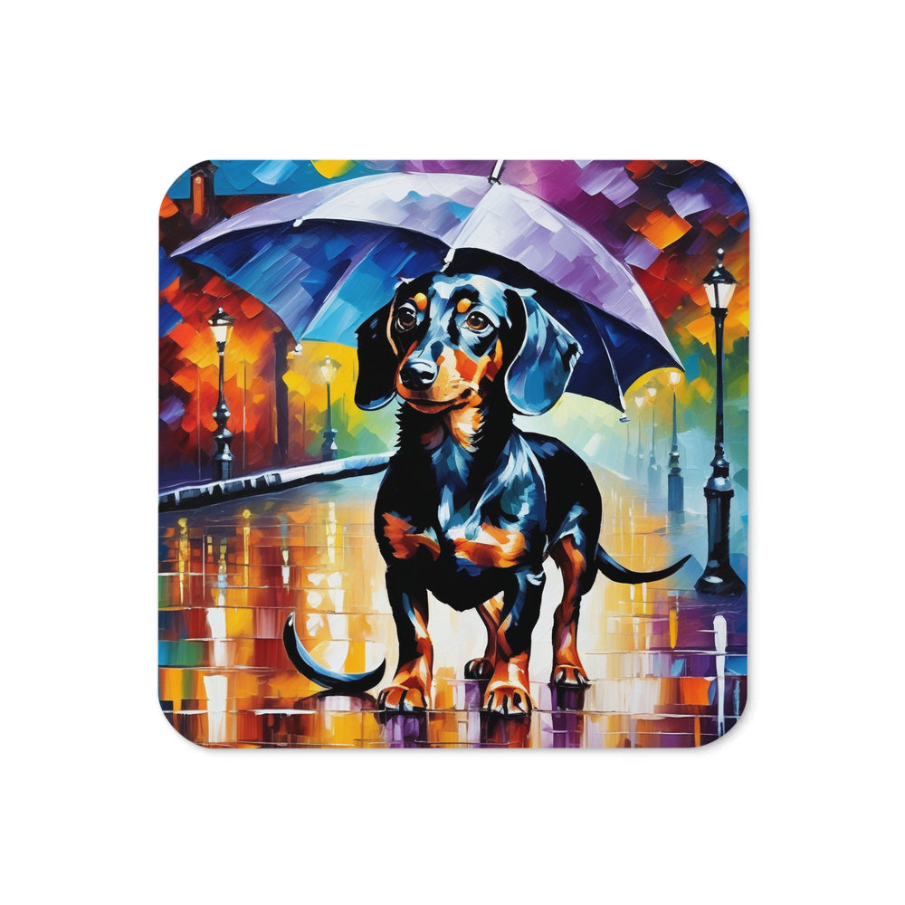PugMug Custom Black Dachshund Coaster