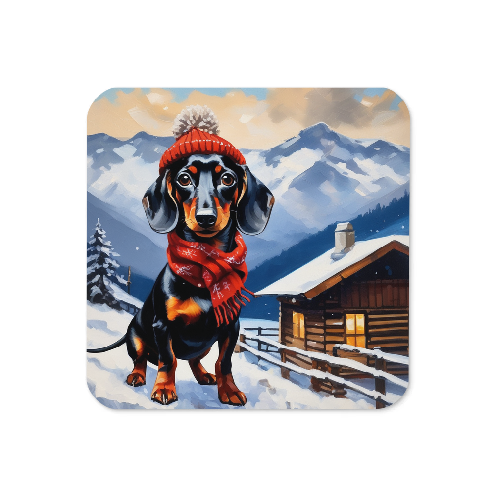 PugMug Custom Black Dachshund Coaster