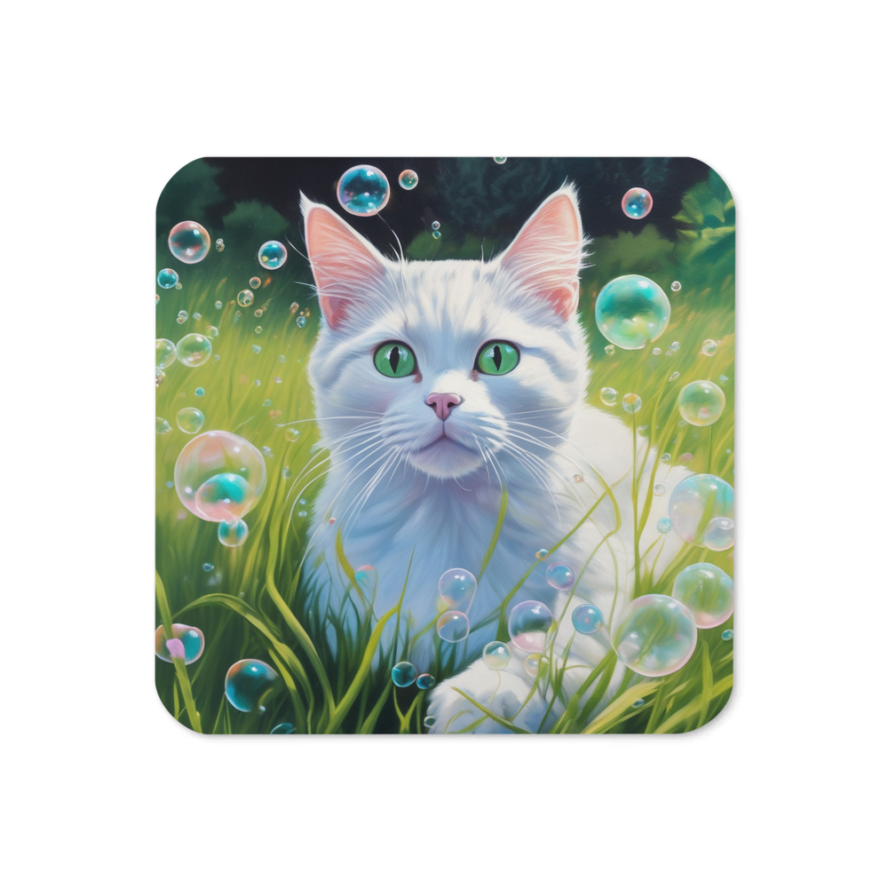 PugMug Custom White Companion Cat Coaster