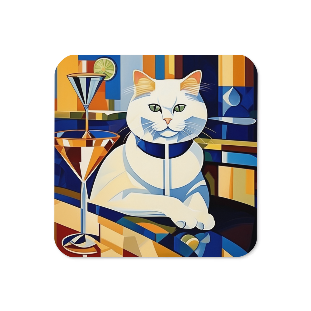 PugMug Custom White Persian Cat Coaster