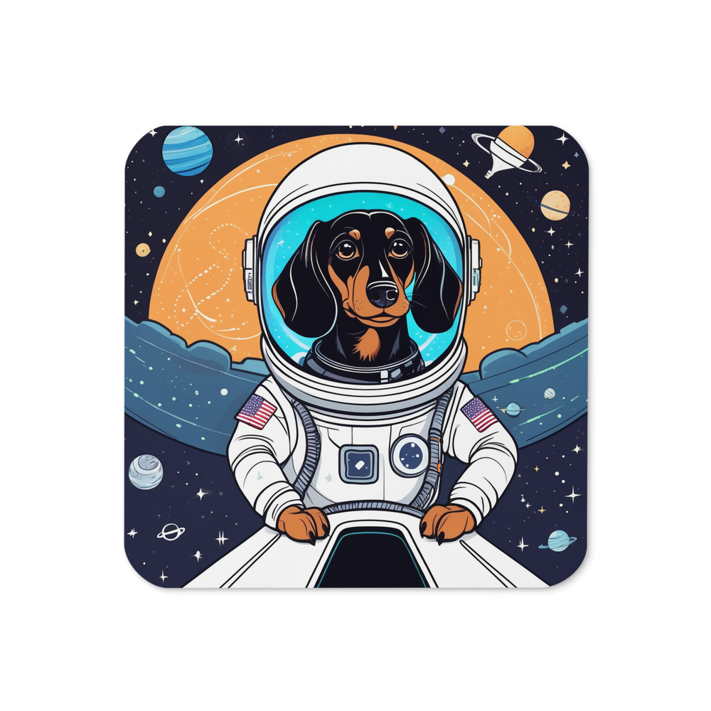 PugMug Custom Black Dachshund Coaster