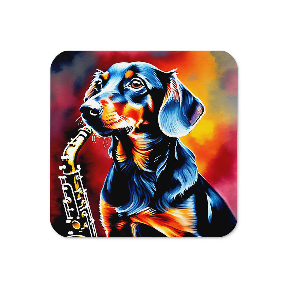 PugMug Custom Black Dachshund Coaster