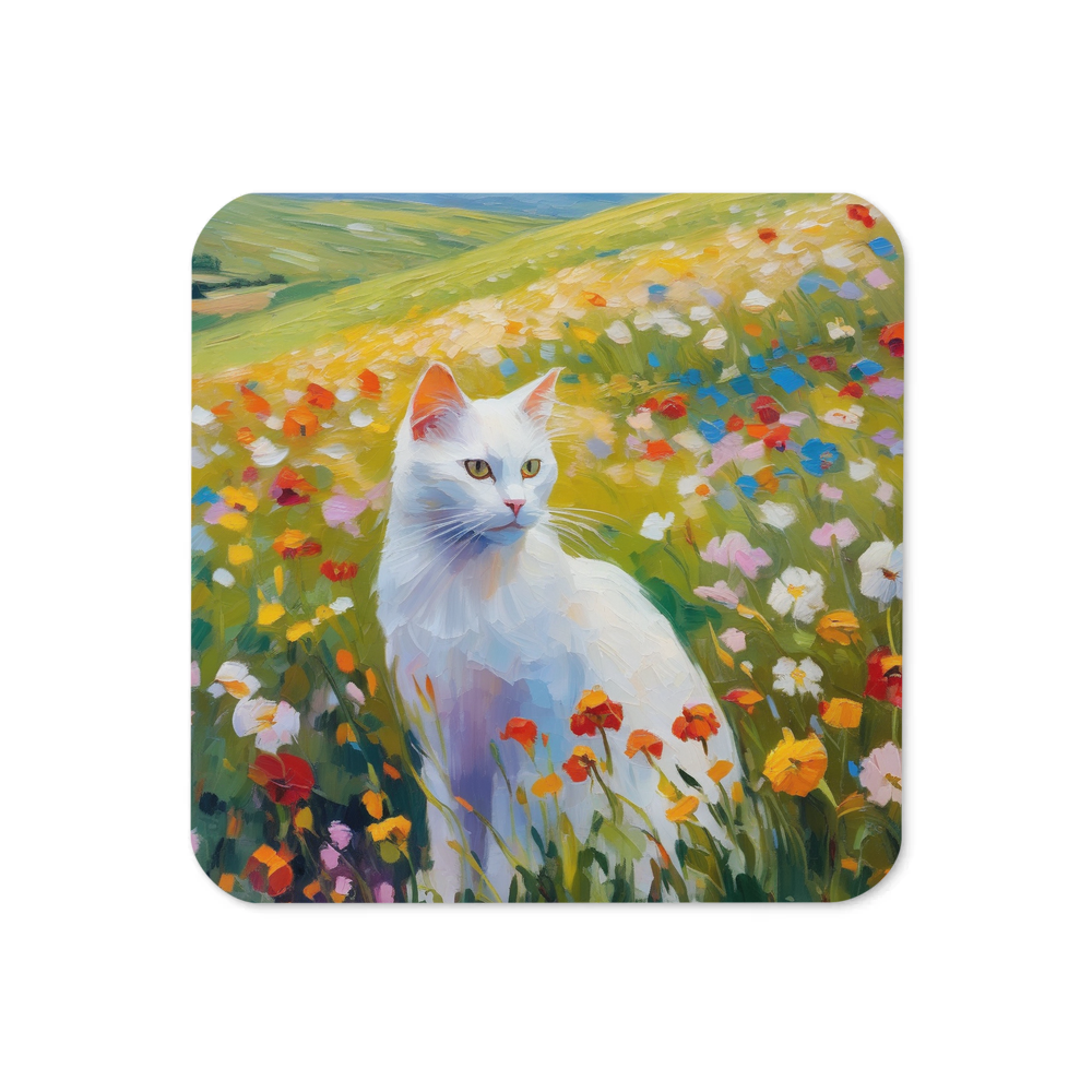 PugMug Custom White Companion Cat Coaster