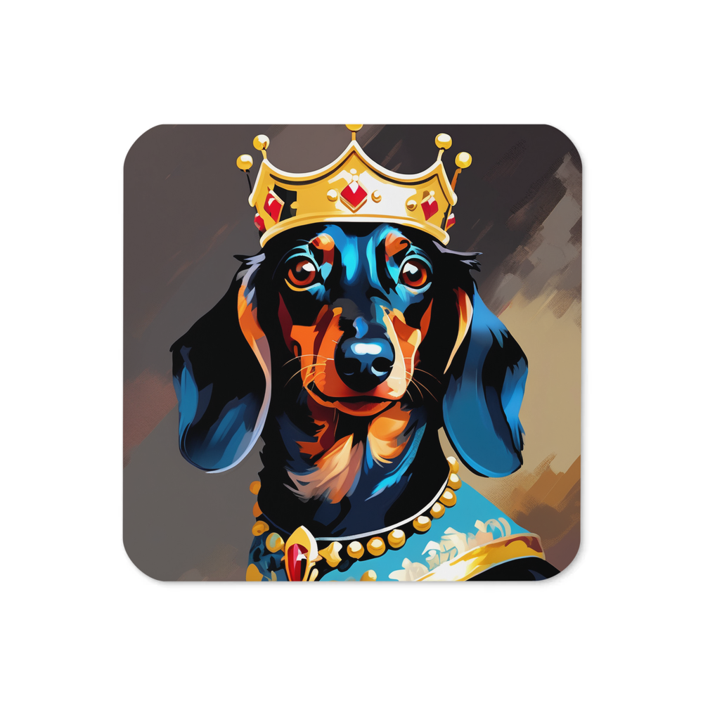 PugMug Custom Black Dachshund Coaster