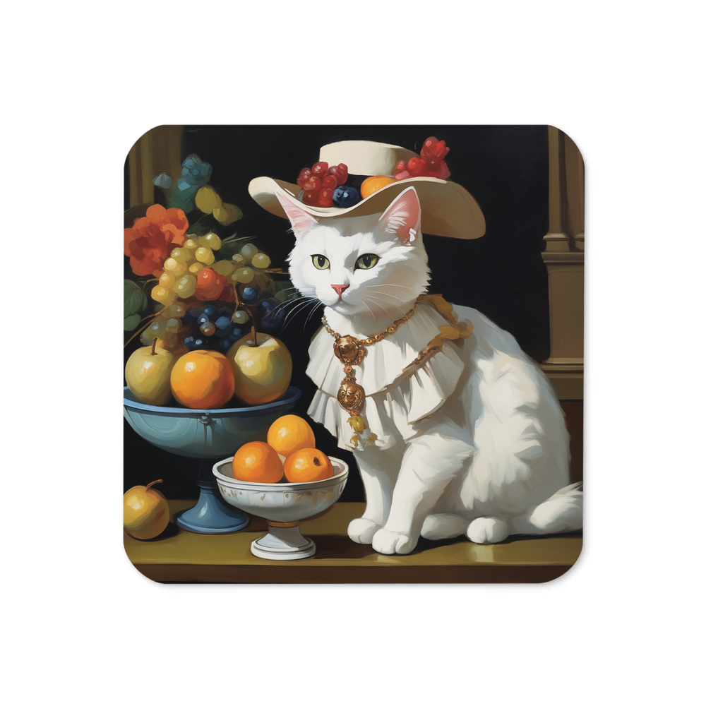 PugMug Custom White Companion Cat Coaster