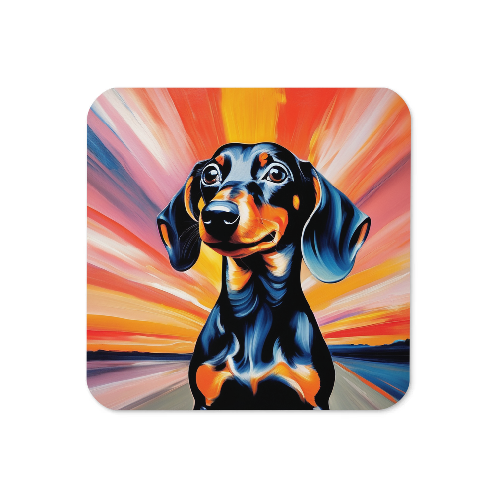 PugMug Custom Black Dachshund Coaster