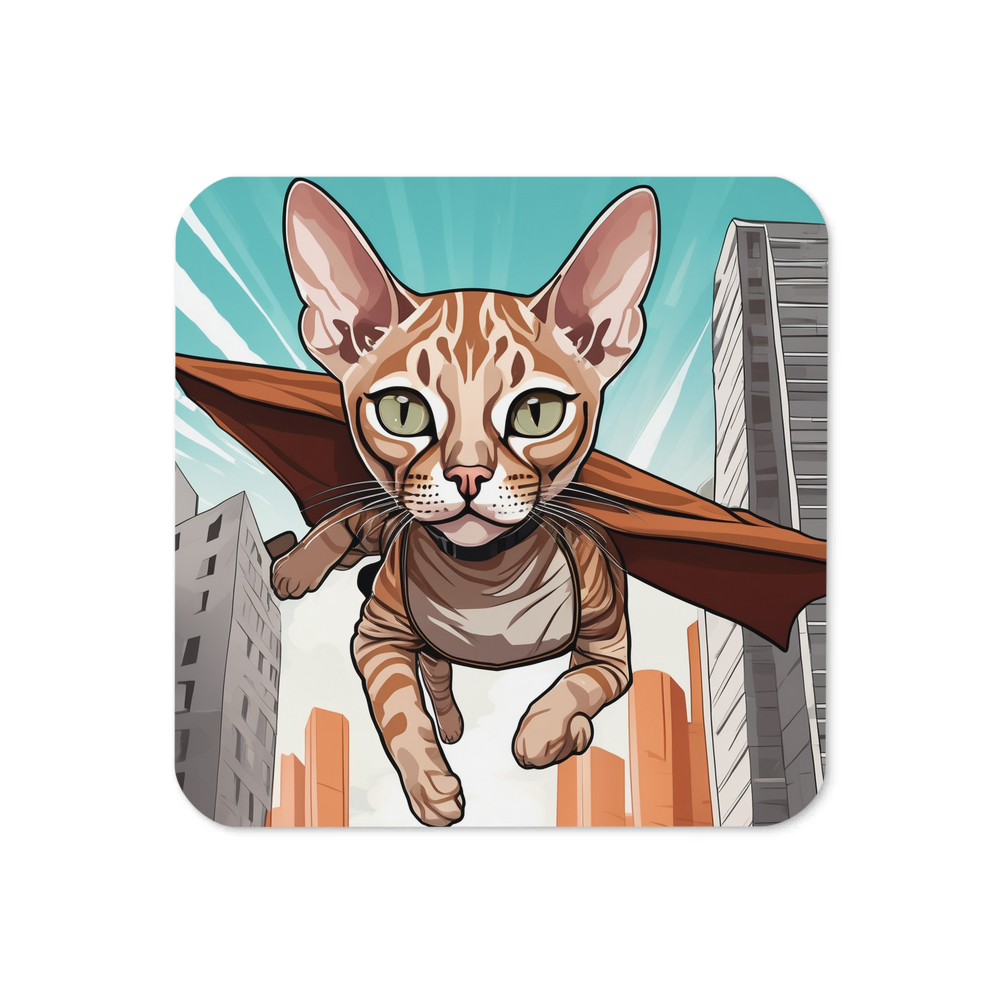 PugMug Custom Tabby Devon Rex Cat Coaster