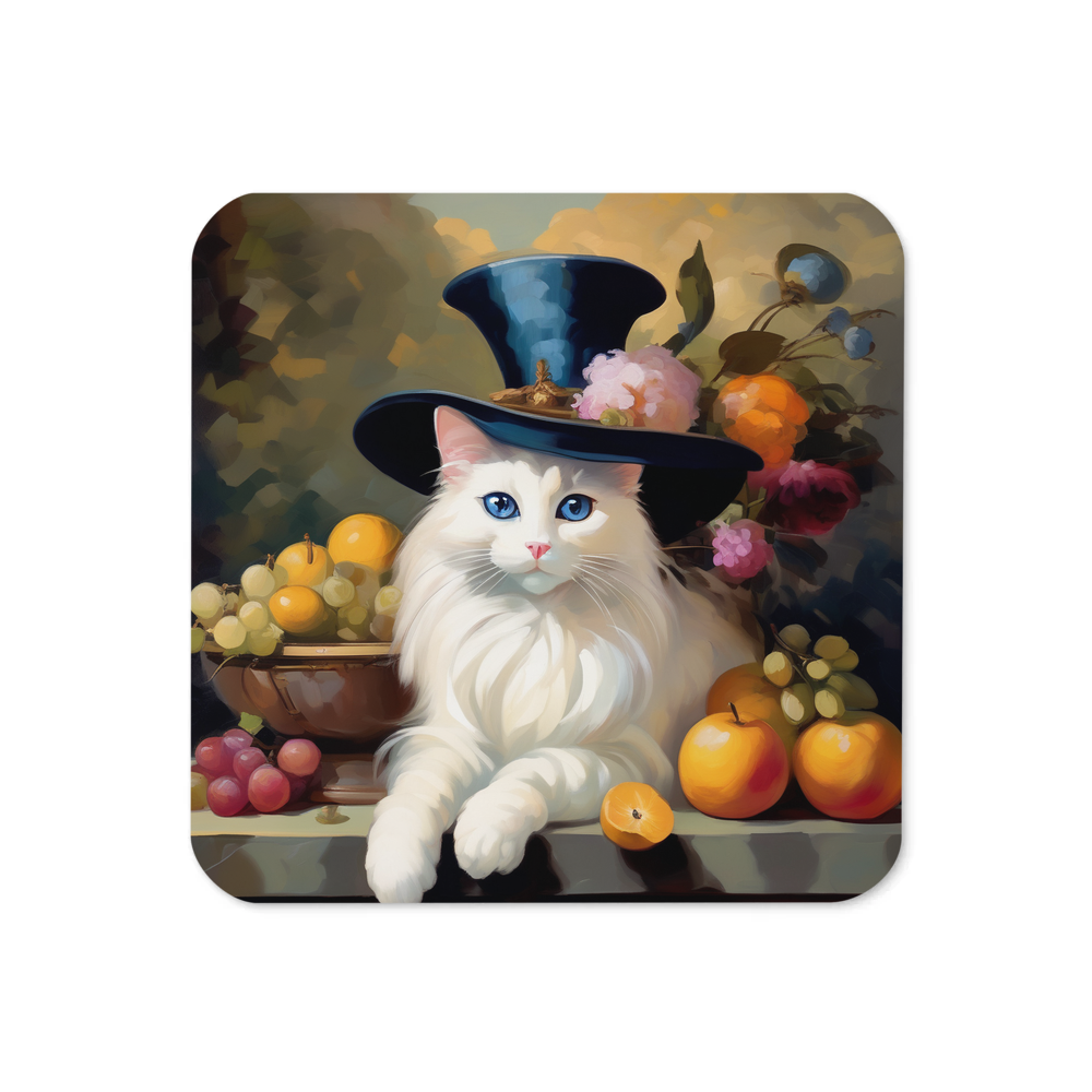 PugMug Custom White Ragdoll Cat Coaster