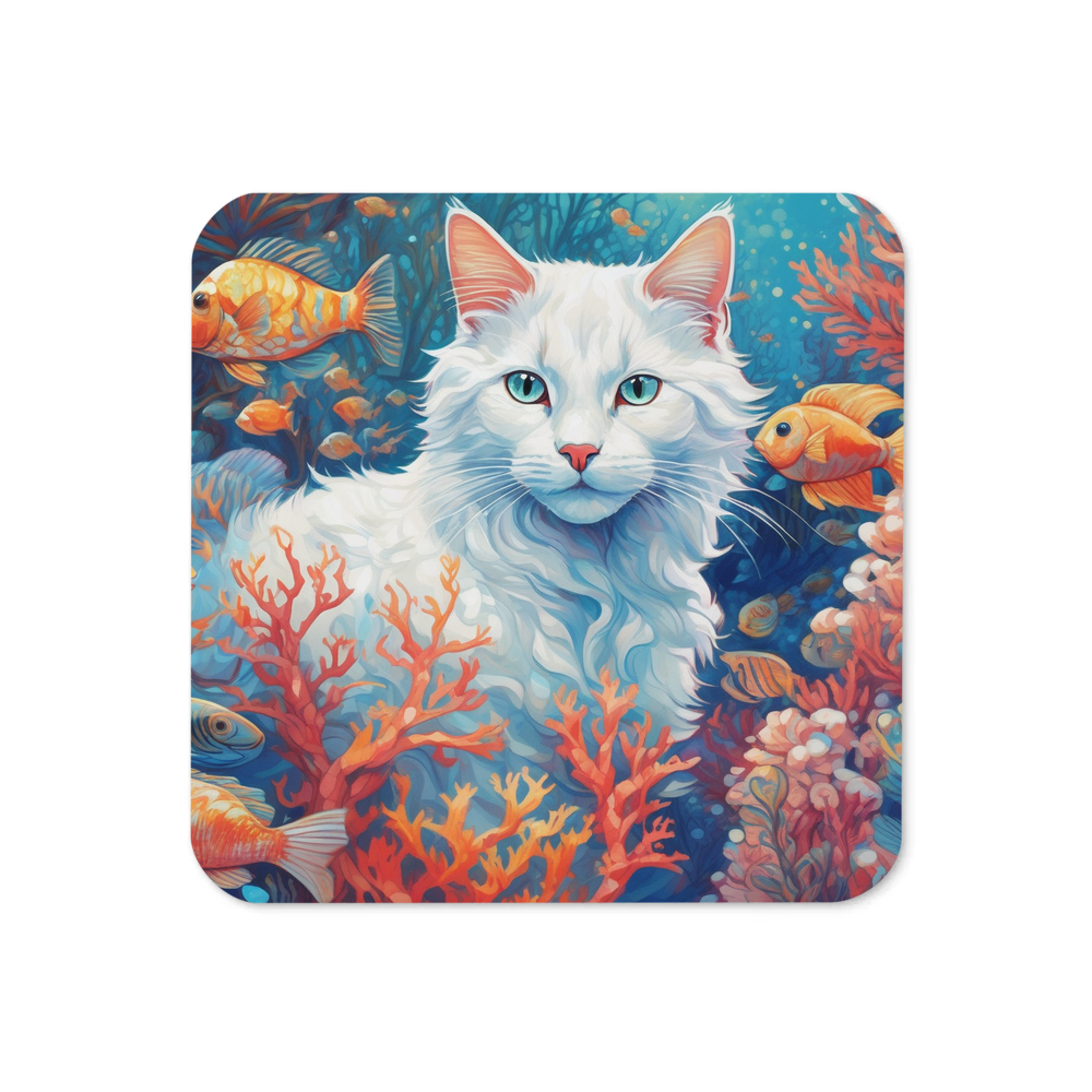 PugMug Custom White Companion Cat Coaster